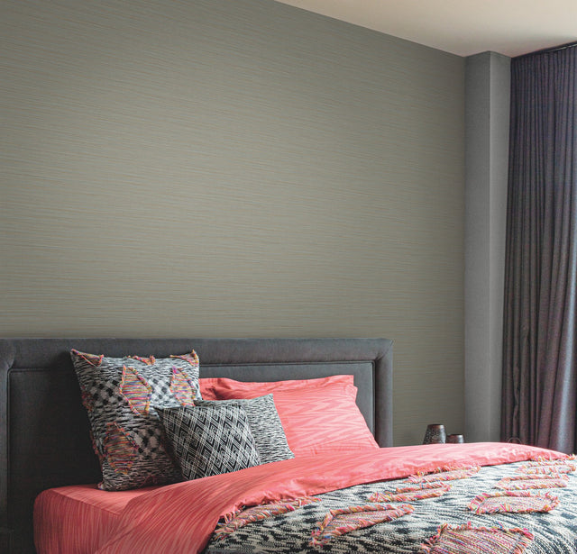 Cannete Green Textured Faux Grasscloth Wallpaper - York MI10371