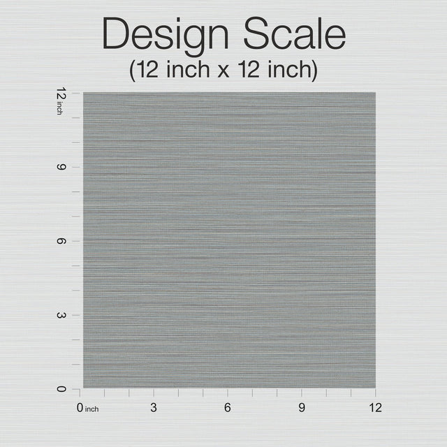 Cannete Blue Textured Wallpaper with Faux Grasscloth Horizontal Striae - York MI10372