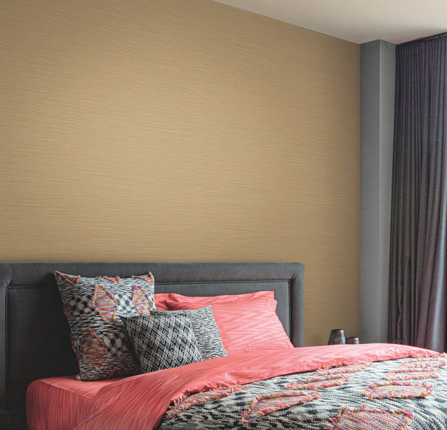Cannete Gold Wallpaper with Textured Horizontal Weave - York MI10377