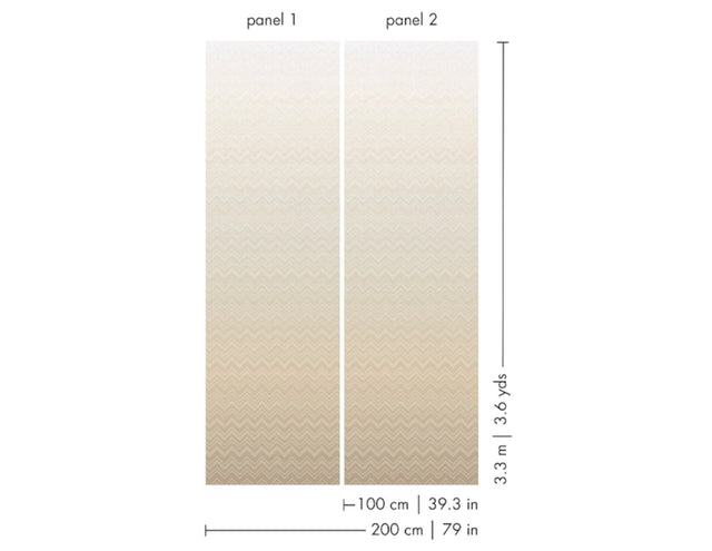 Iconic Shades Cream Wallpaper with Ombre Chevron Geometric Pattern - Missoni MI10391