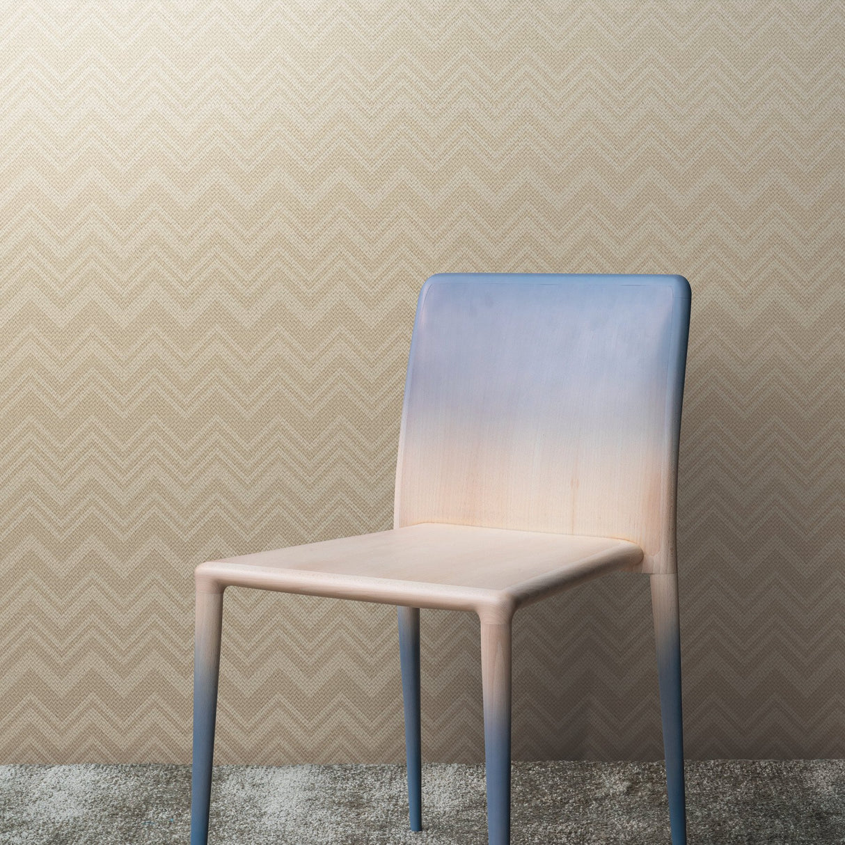 Iconic Shades Cream Wallpaper with Ombre Chevron Geometric Pattern - Missoni MI10391