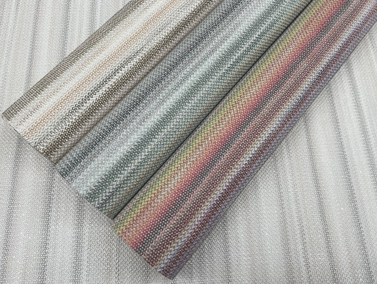 Missoni Striped Sunset Glitter Blue Wallpaper with Variegated Chevron Stripe - York MI10396