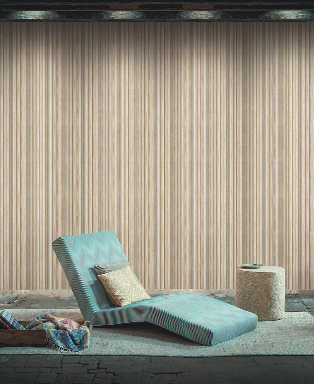 Striped Sunset Brown Wallpaper with Variegated Chevron Stripe - York MI10398
