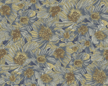 Anemoni Blue Floral Non Woven Wallpaper by Missoni - MI10501
