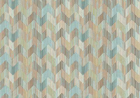 Betulle Blue Chevron Wallpaper by Missoni Home 5 - MI10523, 39.3 in x 32.8 ft Vinyl Non-Woven Roll