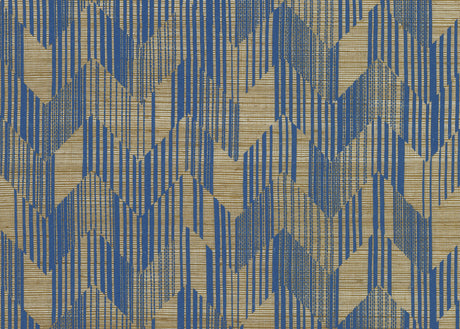 York Designer Series Missoni Birch Blue Raffia Grasscloth Wallpaper MI10527 chevron pattern