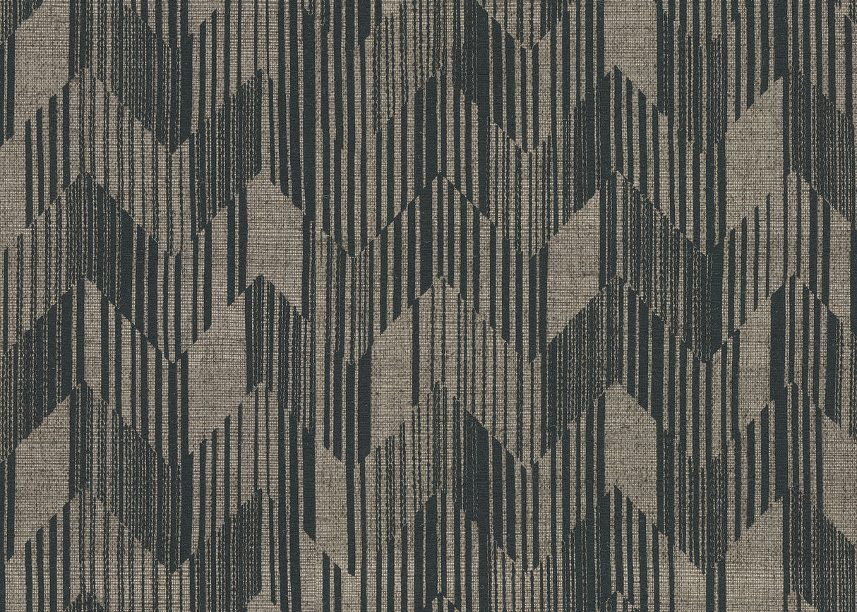 Birch Charcoal raffia grasscloth wallpaper by Missoni, 34.25 in x 29.5 ft roll (York Designer Series)