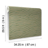 Zambia Green Zebra Stripe by Missoni Home 5 Glam Safari Raffia Grasscloth Non Woven Wallpaper 34.25 in x 29.5 ft Roll - MI10532