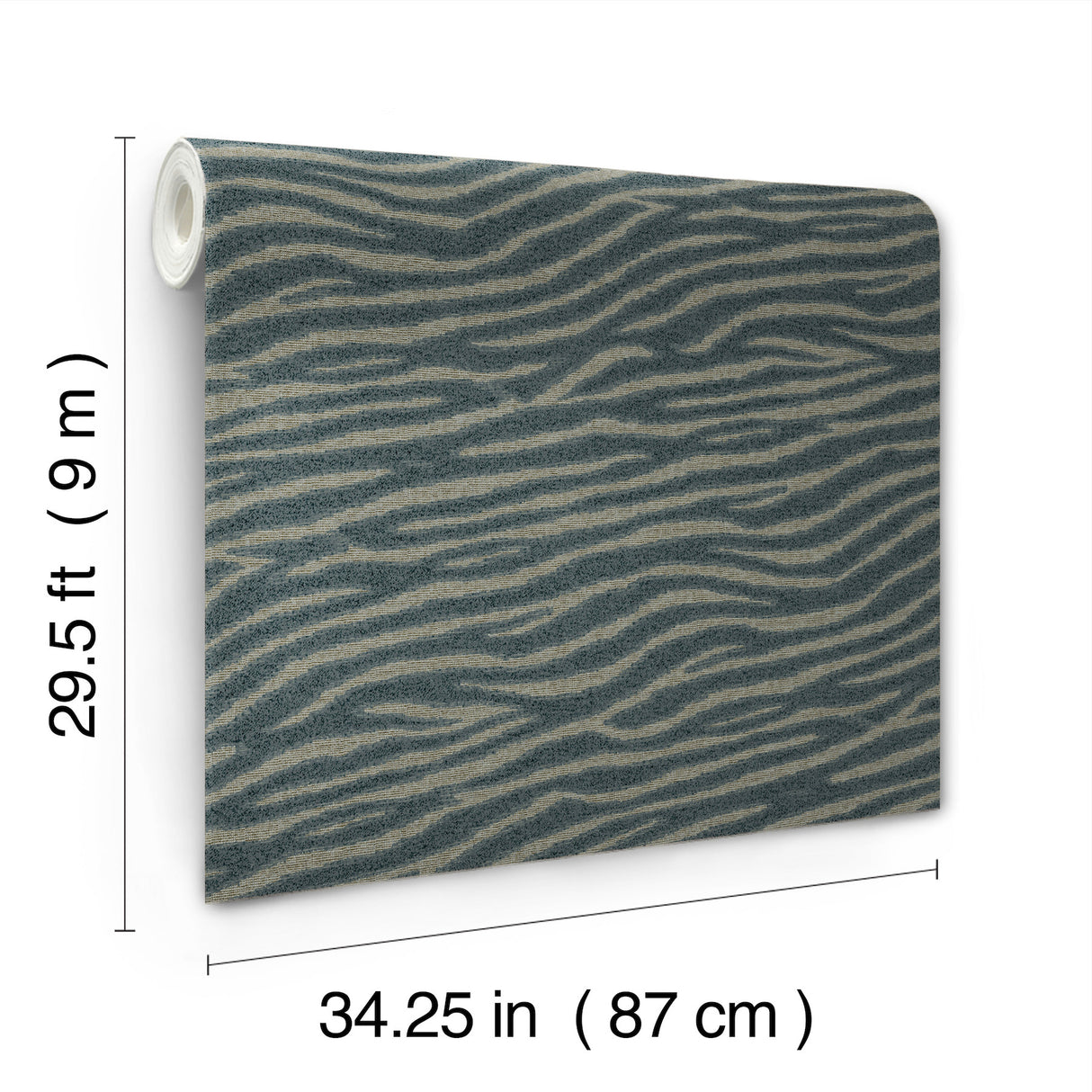 Zambia Dark Teal by Missoni Glam Zebra-Inspired Raffia Grasscloth Non Woven Wallpaper from the Missoni Home 5 Collection - MI10533