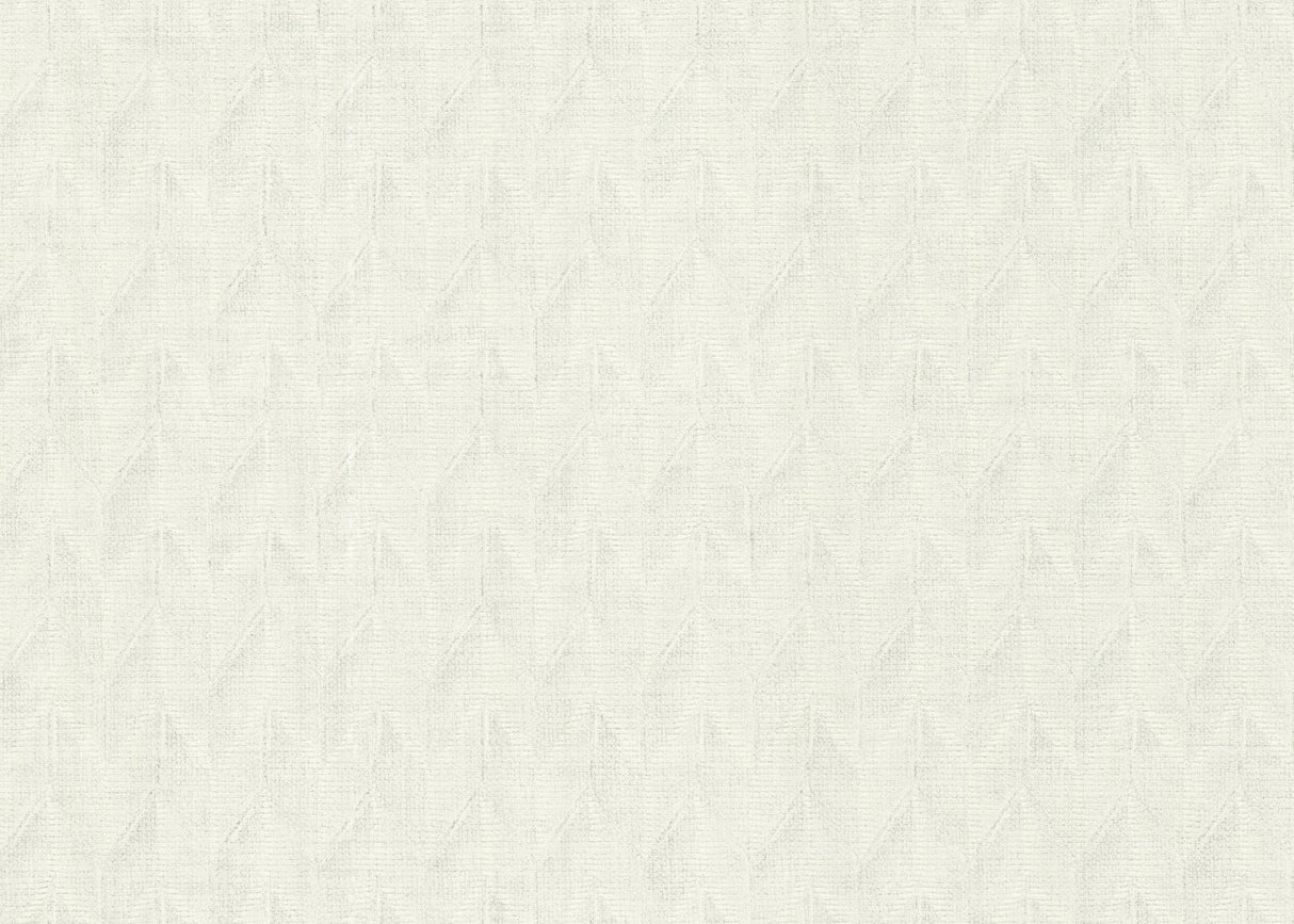 Sestriere Cool White Chevron Wallpaper by Missoni