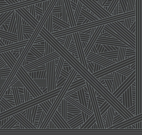 Missoni Nastri Black geometric vinyl wallpaper roll, 39.3 in x 32.8 ft