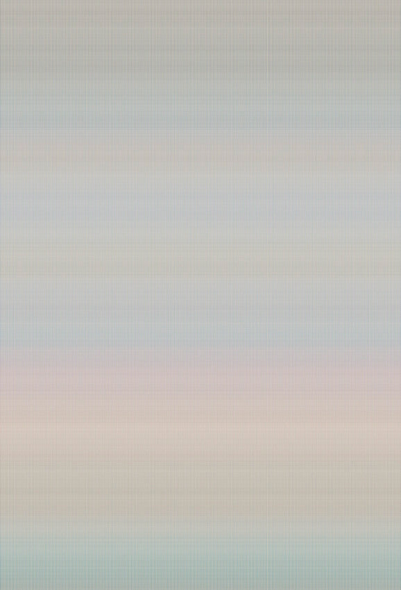 Missoni Oleg Cool wall mural with ombre stripes in smokey blues and greys