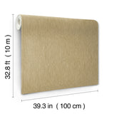 Linen Golden by Missoni Home 5 Fabric-Inspired Scrubbable Strippable Solid Textured Vinyl Non Woven Wallpaper Roll, Italy, 107.4 sq ft - MI10593