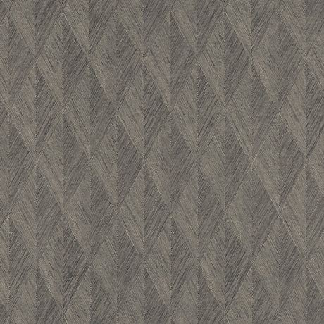 Magnolia Home Challenger Nook geometric diamond wallpaper in pewter and charcoal