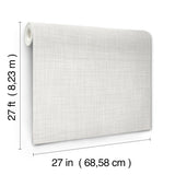 Crossroad Whitewash by Magnolia Home High Performance Relaxed Woven Plaid Transitional Non-Woven Vinyl Wallpaper Roll 27in x 27ft - MJ4821N