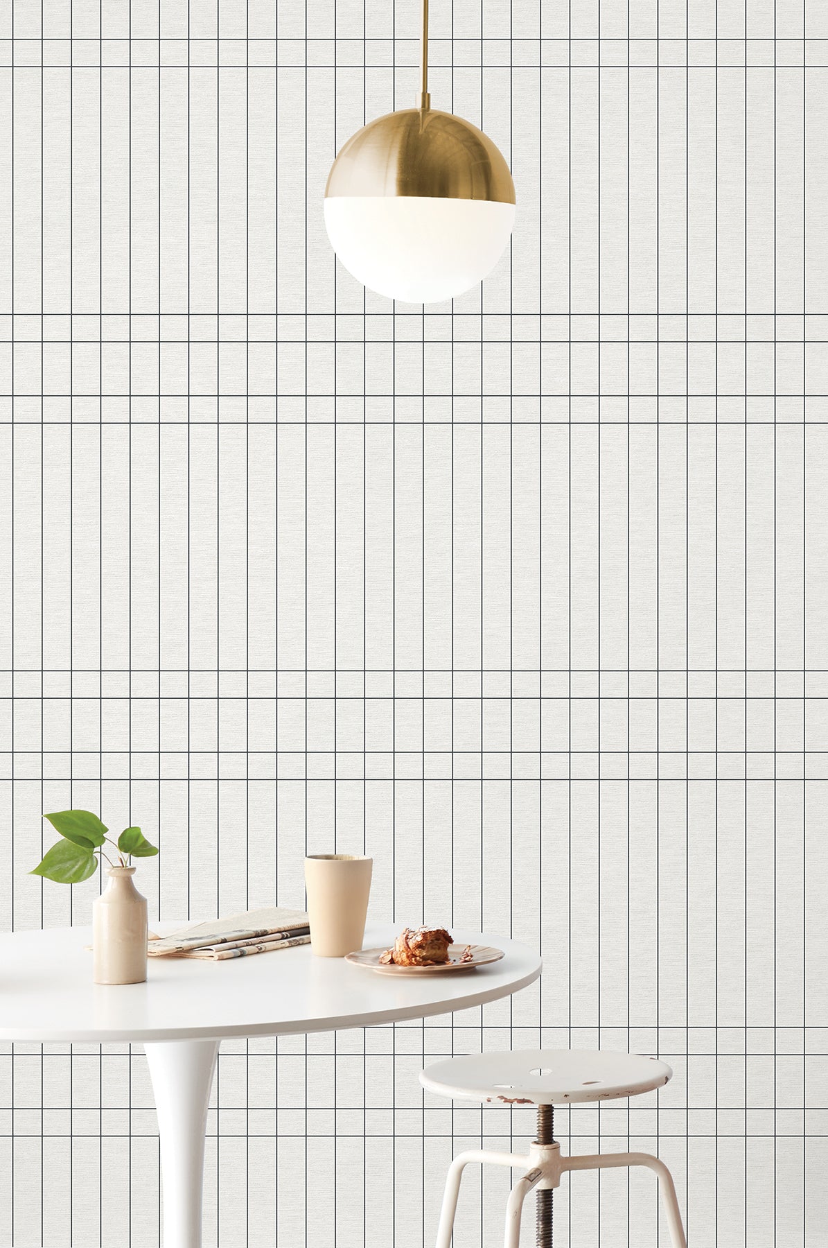 Boulevard Charcoal by Magnolia Home Geometric Non Woven Backed Vinyl Wallpaper – York Wallcoverings MJ4846