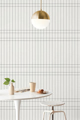 Boulevard Charcoal by Magnolia Home Geometric Non Woven Backed Vinyl Wallpaper – York Wallcoverings MJ4846