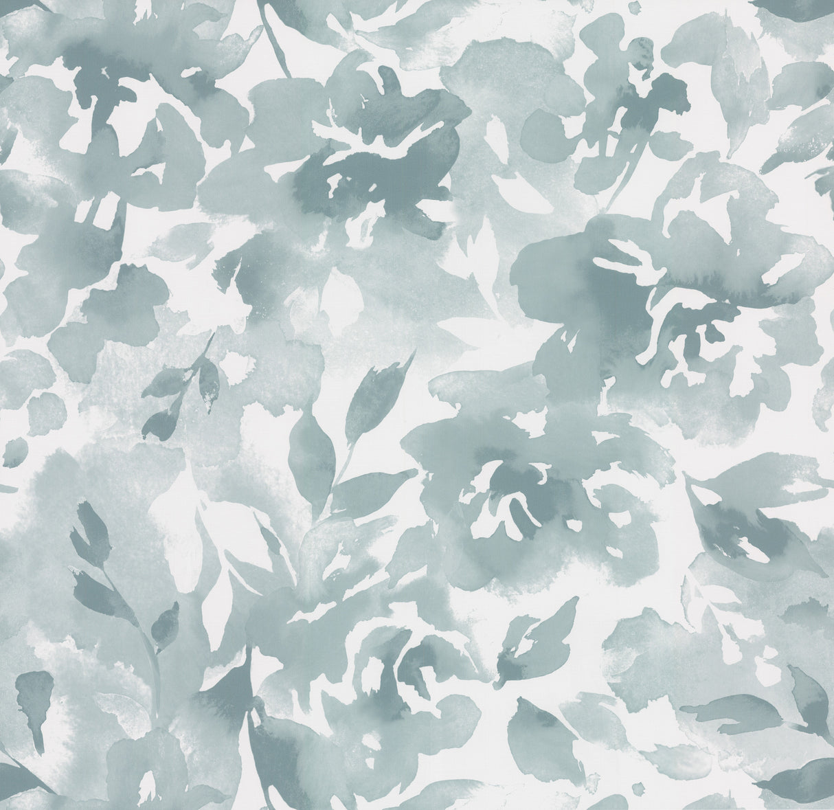 Lakelynn Current Wallpaper by Magnolia Home, pattern MJ4867, watercolor floral in teal/blue