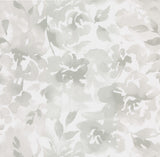 Lakelynn Gravel floral vinyl wallpaper by Magnolia Home, MJ4869, grey watercolor blooms
