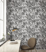 Lakelynn Charcoal by Magnolia Home Floral Wallpaper – York Wallcoverings MJ4871