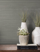 Loomed Ash by Magnolia Home Faux Grasscloth Wallpaper- York Wallcoverings MJ4886N