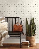 Cross Stitch Black Wallpaper with Hand-Painted Stitch Motif - York MK1100