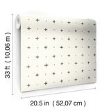 Cross Stitch Black Wallpaper with Hand-Painted Stitch Motif - York MK1100