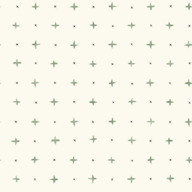Cross Stitch Green Wallpaper with Hand-Embroidered X Motif - York MK1102