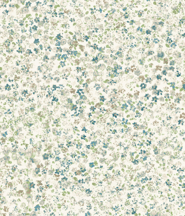 Meadow Green Wallpaper with Painterly Floral Spray - Magnolia Home by Joanna Gaines MK1121