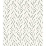 Willow Grey Wallpaper with Botanical Watercolor Willow Stripe - York MK1137