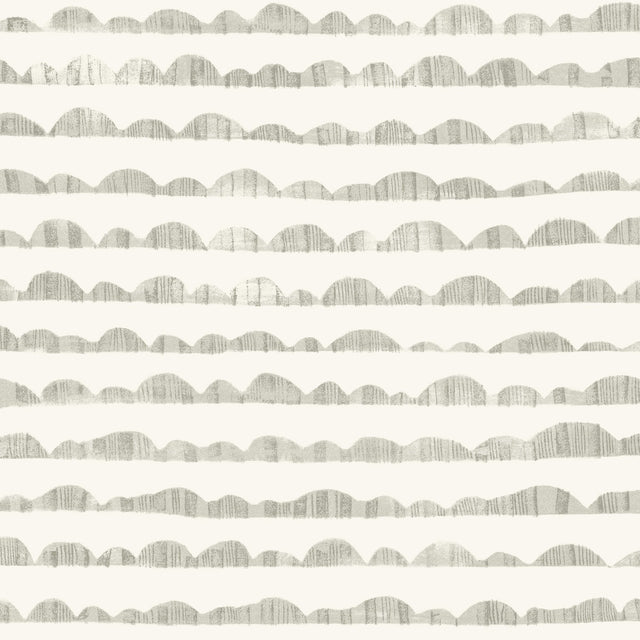 Hill & Horizon Grey Wallpaper with Hand-Painted Scenic Stripe Motif - York MK1140