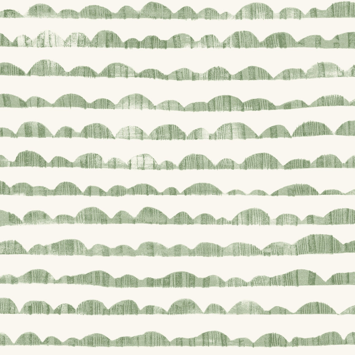 Hill & Horizon Green Wallpaper with Hand-Painted Stripe Landscape - York MK1144