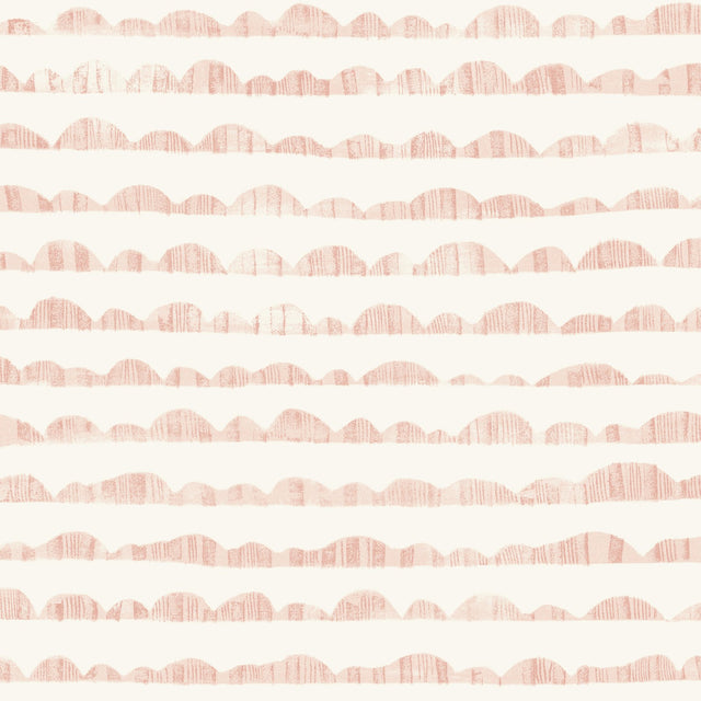 Hill & Horizon Pink Wallpaper with Hand-Painted Stripe Landscape Motif - York MK1145