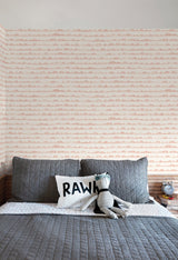 Hill & Horizon Pink Wallpaper with Hand-Painted Stripe Landscape Motif - York MK1145