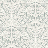 Fairy Tales Blue Wallpaper with Folk Art Birds & Floral Motif - York MK1161