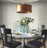 Fairy Tales Blue Wallpaper with Folk Art Birds & Floral Motif - York MK1161
