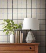 Sunday Best Blue Wallpaper with Plaid Linen-Effect Check - York MK1177