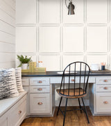 Magnolia Home Hopscotch Inverse White Wallpaper with Chalkboard Grid Pattern - York MK1181
