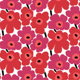 Pieni Unikko Red Peel & Stick Wallpaper with Floral Botanical Pattern, Eclectic Style - MKS4492