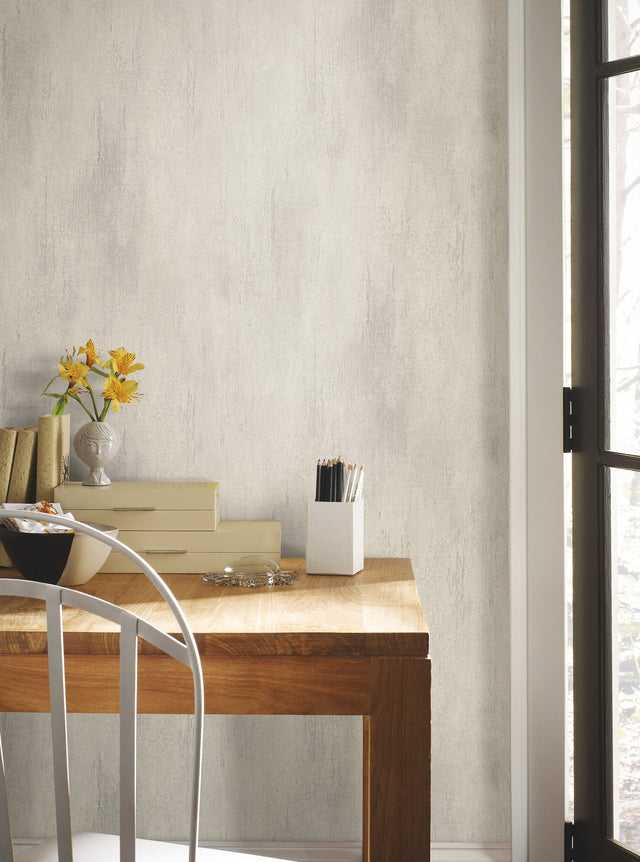 Stucco Finish Warm Grey Textured Wallpaper - York MM1772