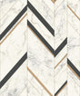 York Marble Chevron Black & Gold Wallpaper MM1805