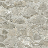 Field Stone Taupe Wallpaper with Rustic Stone Motif - York MN1801