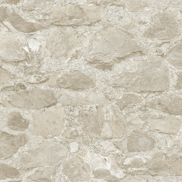 Field Stone Beige Wallpaper with Rustic Stone Motif - York MN1803