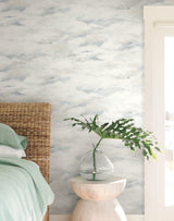 Plein Air Beige & Grey Wallpaper with Painterly Cloud Motif - York MN1811