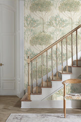 Orchard Beige Wallpaper with Botanical Mediterranean Motif - York MN1821