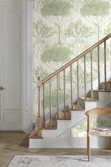 Orchard White & Green Botanical Prepasted Sure Strip Wallpaper - York MN1822