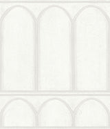 Arches White & Pearl Wallpaper with Mediterranean Architectural Arch Motif - York MN1830