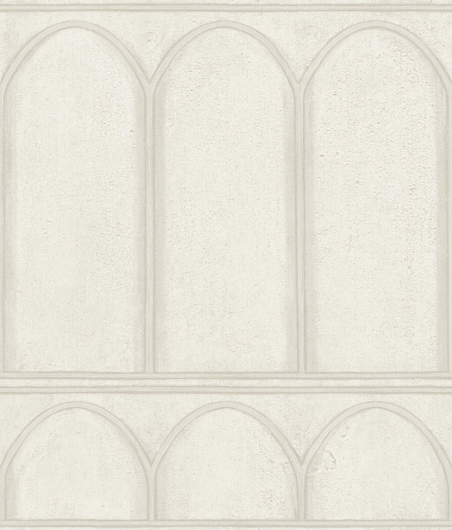 Arches Beige & Pearl Wallpaper with Mediterranean Architectural Arch Motif - York MN1831