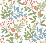 Eden Retreat White & Multi Wallpaper with Botanical Floral Vine Pattern - York MN1841