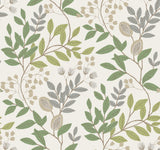 Eden Retreat Beige & Green Botanical Sure Strip Prepasted Wallpaper - York MN1844